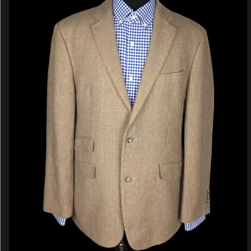 Authentic Joseph Abboud Tan Blazer Made In India size 44 L